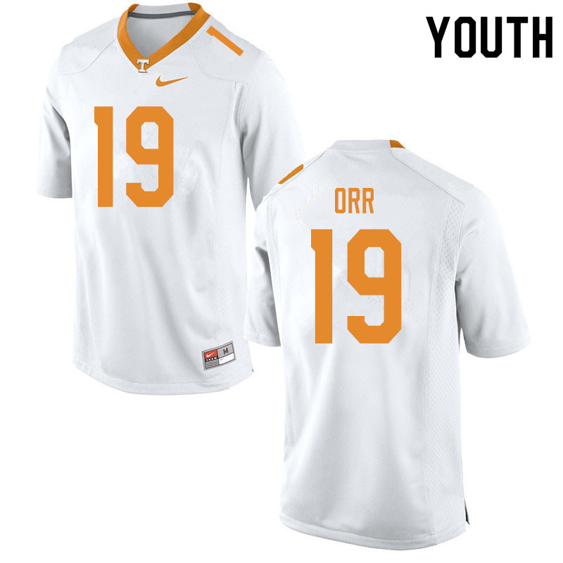 Youth #19 Steven Orr Tennessee Volunteers College Football Jerseys Sale-White